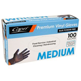 VINYL GLOVE P-FREE BLUE MEDIUM (PKT)