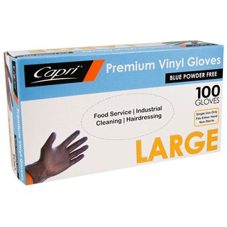 VINYL GLOVE P-FREE BLUE LARGE CTN