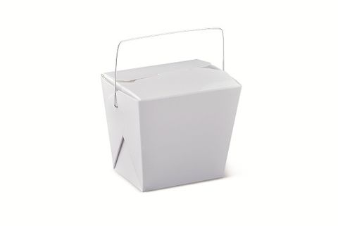 #16OZ FOOD PAIL WHITE WITH HANDLE (SLV)