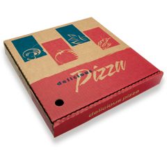 13 IN PIZZA RED B-FLUTE 50P