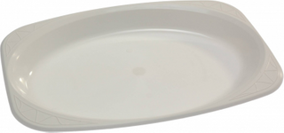 9 X 7 OVAL HD CAPRI WHITE PLATE (SLV)