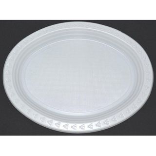 11X8.5 IN OVAL CAPRI WHITE PLATE (SLV)