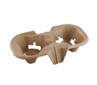 2 CUP PULP BIOPAK CARRY TRAY (500)