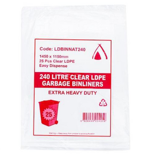 140 LTR (TP-HIGH) BIN LINER CLEAR HDPE