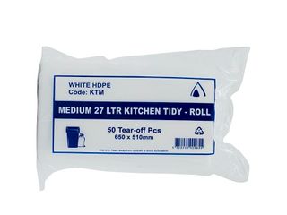 27 LTR KITCHEN TIDY WHITE  MED CTN