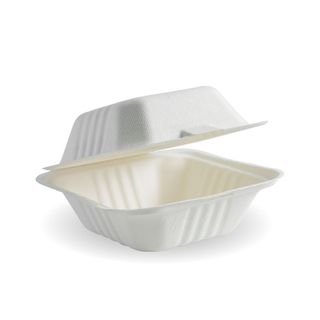 BIO CLAM WHITE BURGER BOX 6X6X3