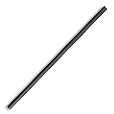 PAPER STRAWS BLACK  6MMX197MM (CTN)