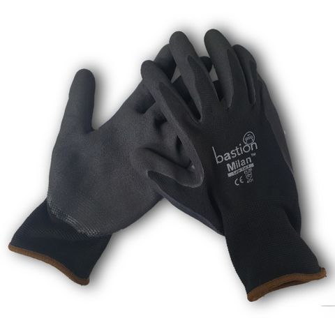 MILAN BLACK NYLON GLOVES LARGE 120/CTN