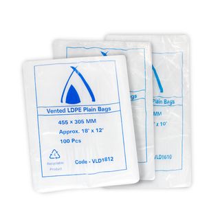 12 X 8 VENTED LDPE BAG 32UM 305 X 205MM