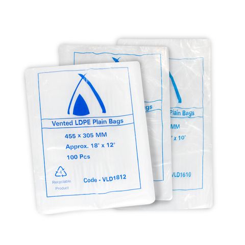 12 X 8 VENTED LDPE BAG 32UM 305 X 205MM
