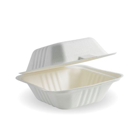 BIO CLAM WHITE BURGER BOX 6X6X3 (SLV)