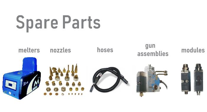 Compatible spare parts for hot melt systems