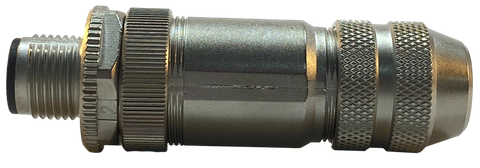 Connector; field-wireable; M12; male plug; 8-pin; PG9