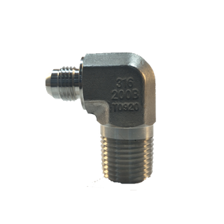 Elbow; 3/8 JIC x 1/2 NPT; 90; stainless steel