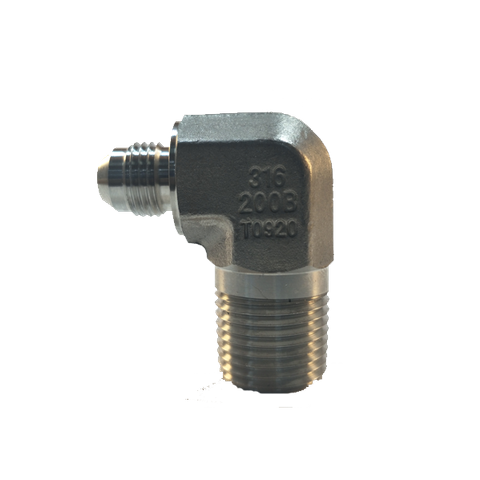 Elbow; 3/8 JIC x 1/2 NPT; 90; stainless steel