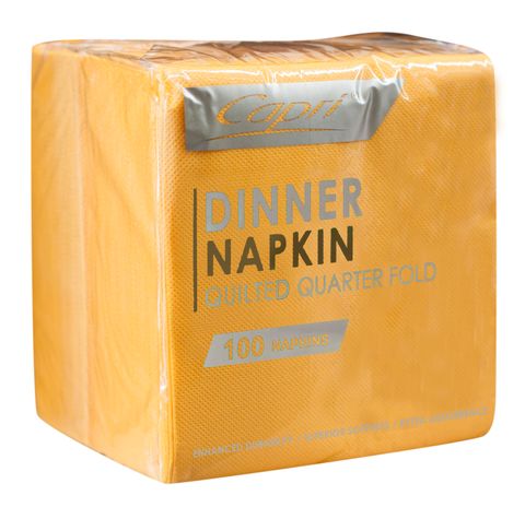 "DISCONTINUED" QLTD DINNER NAPKIN GOLD (ND0177)(100/1000)