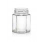 110ML CLEAR GLASS HEXAGONAL JAR (RP28)