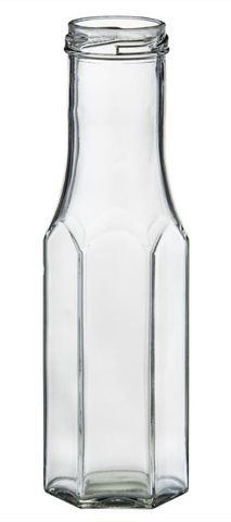 250ML CLEAR GLASS HEX SAUCE BOTTL(RP207)