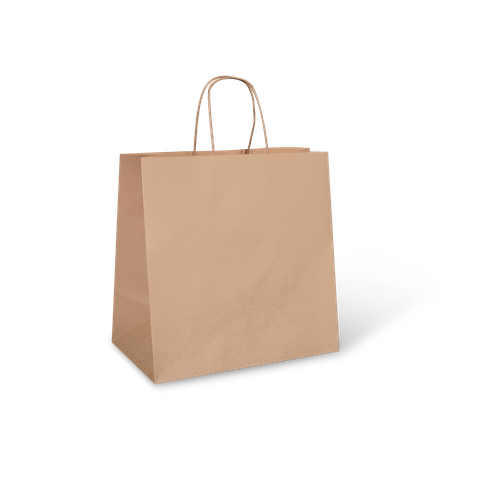 LARGE TWIST BROWN HANDLE BAG