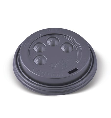LID SMOOTH BLACK  90MM 12/16OZ (V668S0029)
