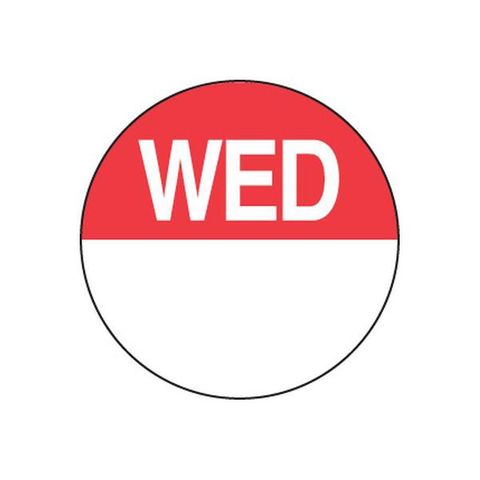 LABEL - DAY DOT WEDNESDAY 24MM (81300)