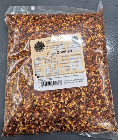 CHILLI CRUSHED 1KG PACPLUS BRANDED