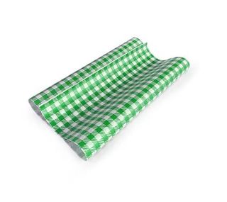 1/2 CUT LUNCHWRAP CHECKERED GREEN 400X330