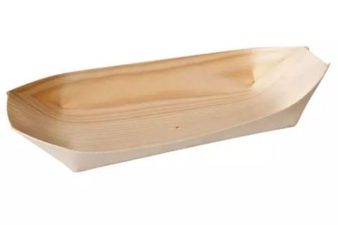 OVAL BOAT BIO WOOD, 115X65MM (50) (PB5)