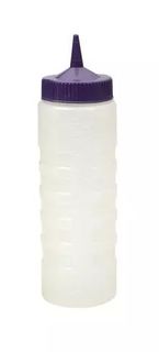 SAUCE BOTTLE-CLEAR BODY PURPLE LID 750ML