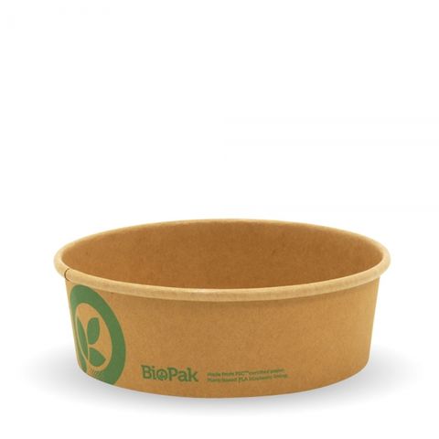 BIOBOWL KRAFT PAPER SMALL PLA LINED BOWL 500ML (50/400)