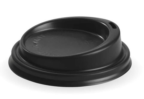 LID 80MM BLK BIOHOT CUP 6-12OZ (50/1000)