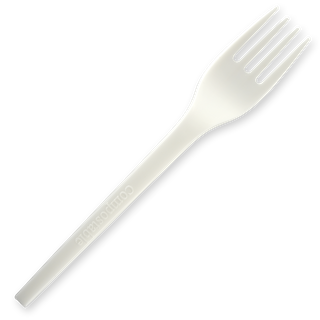 BIOCUTLERY PLA FORK WHT 6.5'' (50/1000)