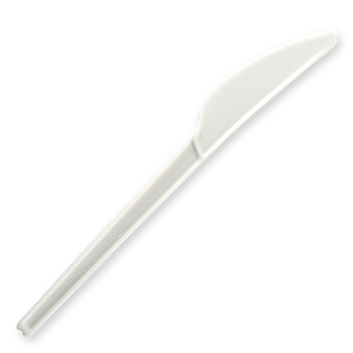 BIOCUTLERY PLA KNIFE WHT 6.5''(50/1000)