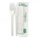 BIOCUTLERY PLA COMBO KNIFE FORK NAPKIN WHT  (250)