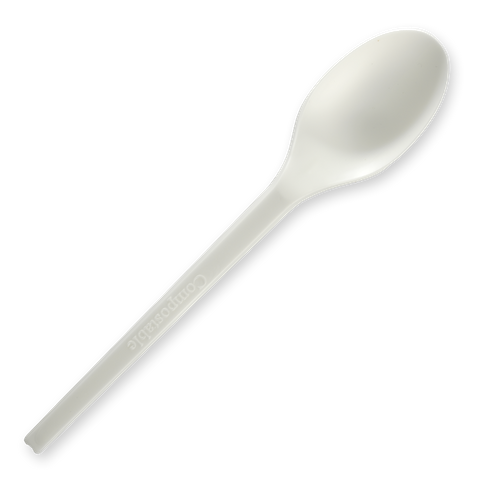 BIOCUTLERY PLA SPOON WHT 6.5'' (50/1000)