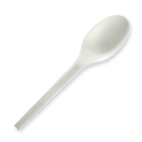 BIOCUTLERY PLA SPOON WHT 6''  (50/1000)