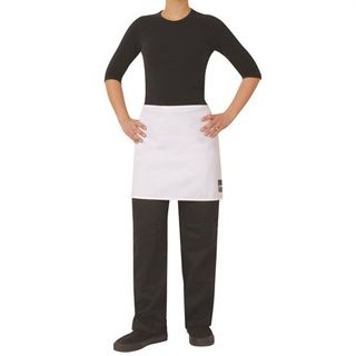 CHEFS WHITE PC 1/2 WAIST APRON NO POCKET