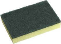 SCOURER & SPONGE GREEN/YELLOW 15x10CM