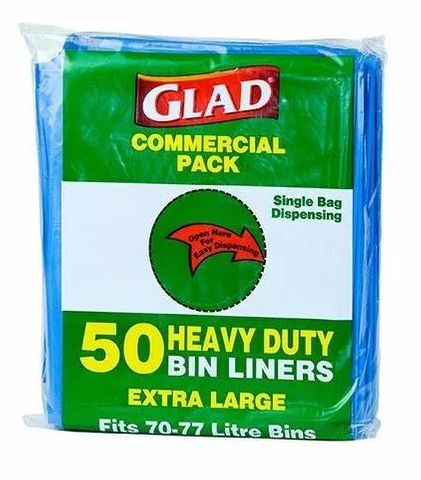 75LT GLAD BIN LINERS HD BLUE 20UM(50/500)(NPXLGP5010)