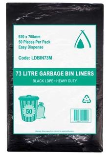 73LT BIN LINERS M/DUTY LD BLACK