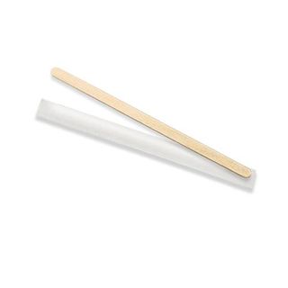 WOODEN STIRRER 140MM IND. WRAPPED (1K/5K)(WCS140IW)