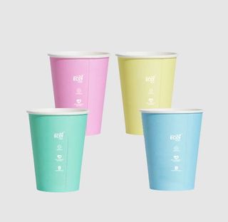 12OZ SINGLE WALL ECO CUP PASTEL (50/1000)(SW12PASTEL-ECO)