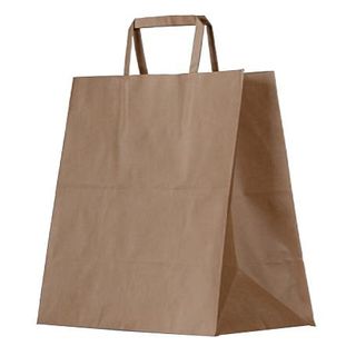 BROWN KRAFT BAG/FLAT PAPER HANDLE MED (200)