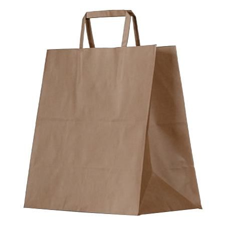 BROWN KRAFT BAG/FLAT PAPER HANDLE MED (200)