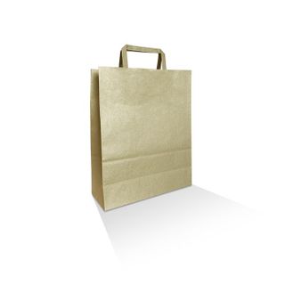 BROWN KRAFT BAG/FLAT PAPER HANDLE XS (250)