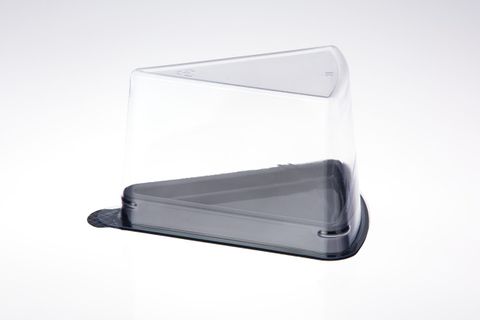 CAKE WEDGE CLR LID BLK BASE (DS-CW1T) (50/600)