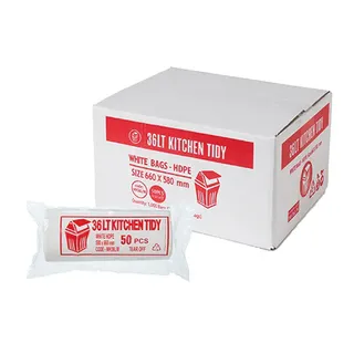 36LT WHITE KITCHEN TIDY BAG 50/1000