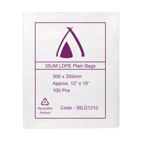 305X255 MM 35UM LDPE BAGS (12X10) - 35LD1210