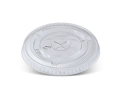 PET FLAT LID W XSLOT FITS 10/12OZ CUP 1000/CTN