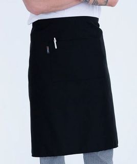 CHEFS BLACK PC 3/4 WAIST APRON (POCKET)